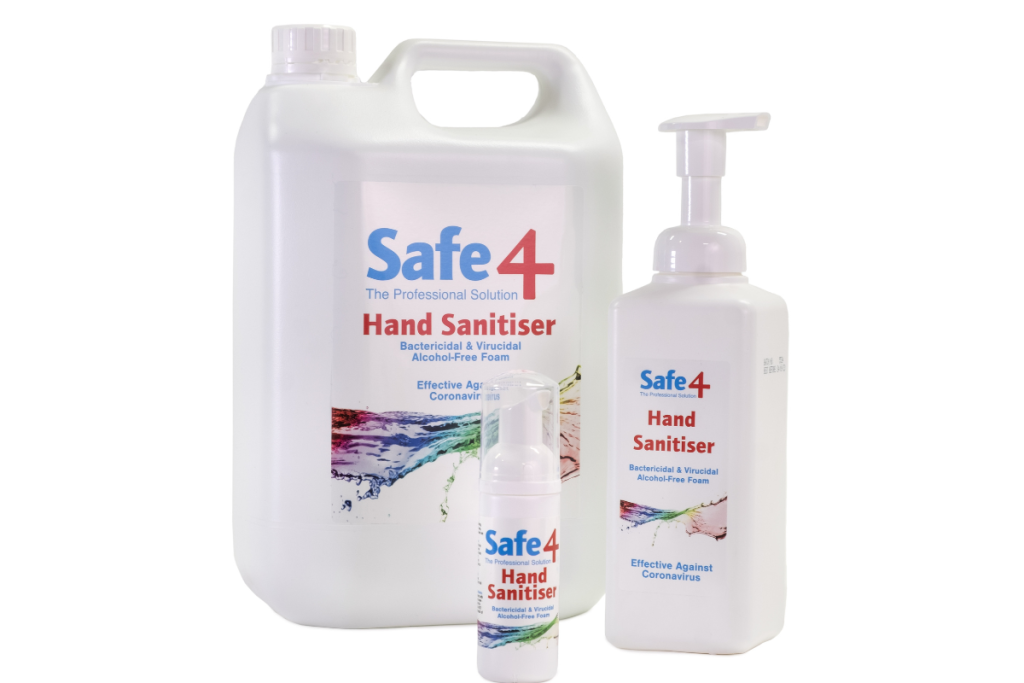 Safe4 alcohol-free virucidal hand sanitiser